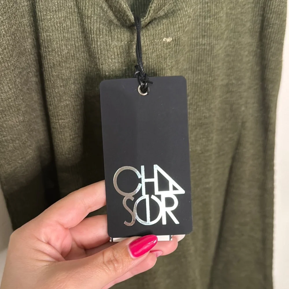 Chaser Olive Green Ribbed Tank Top Dress NWT - Picture 5 of 7